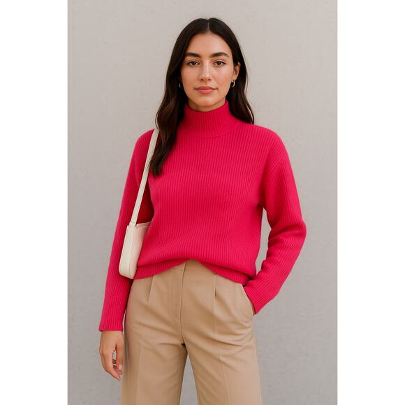Abercrombie & Fitch Women's Classic Easy Turtleneck Ribbed Sweater Pink Size XS - Picture 14 of 14